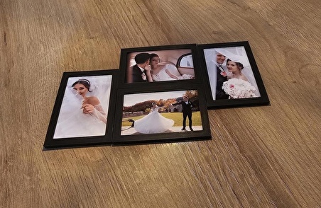 10 Adet Kişiye Özel Fotoğraflı 5x7cm Magnetli Siyah Fotoğraf Çerçevesi