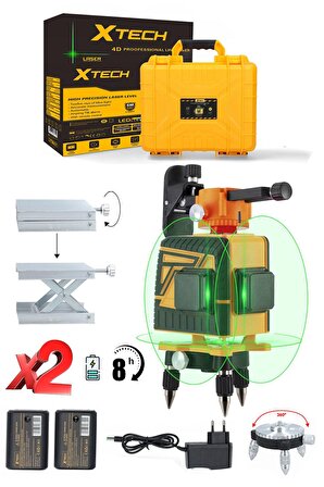 Yüksek Hassasiyetli x2 Çift Akülü Lazer Hizalama Makinesi 12 Çizgi Yeşil Lazer Işınlı Kumandalı Set