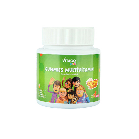 Vitago Kids Gummies Multivitamin Multimineral İçeren Çiğnenebilir Form Takviye Edici Gıda