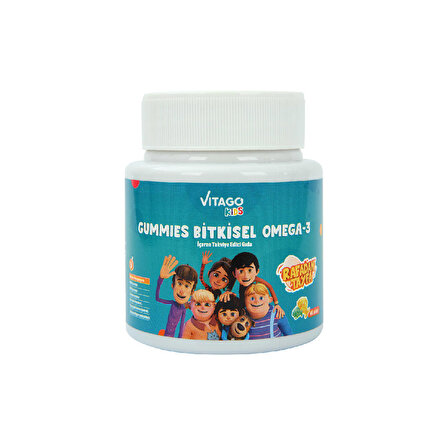 Vitago Kids Gummies Bitkisel Omega-3 İçeren Çiğnenebilir Form Takviye Edici Gıda