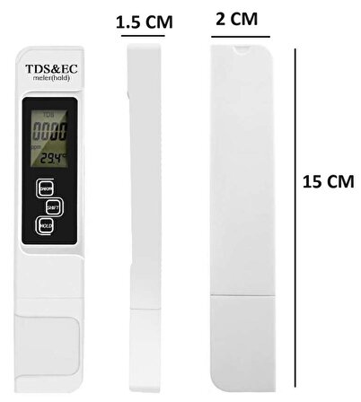 TDS & EC Metre LCD Ekran LED Işıklı Taşınabilir Su Kalite Analiz Cihazı