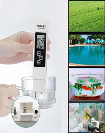 TDS & EC Metre LCD Ekran LED Işıklı Taşınabilir Su Kalite Analiz Cihazı