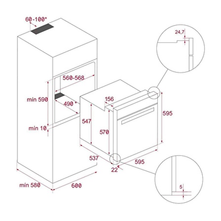 Teka HLB 8510 P 70 lt Ankastre Fırın