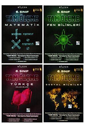 Bilfen 6. Sınıf Matematik Fen Türkçe Sosyal Tam Ölçme Seti 4 Kitap
