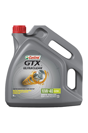 Castrol Gtx Ultraclean 10W-40 Tam Sentetik 4 lt Benzin-Dizel Motor Yağı 
