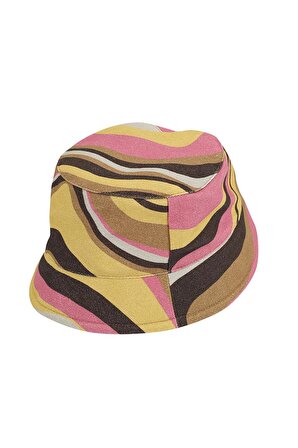 Kız Çocuk Renkli Geometrik Desenli Bucket Şapka