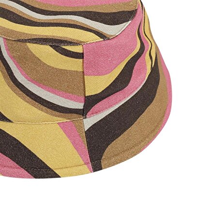 Kız Çocuk Renkli Geometrik Desenli Bucket Şapka