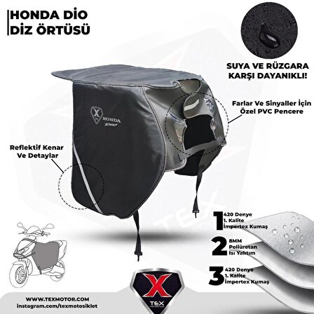 XBYC 294 Honda Dio İmpertex Rüzgarlık Kalın Kumaş Motosiklet Diz Koruma Örtüsü