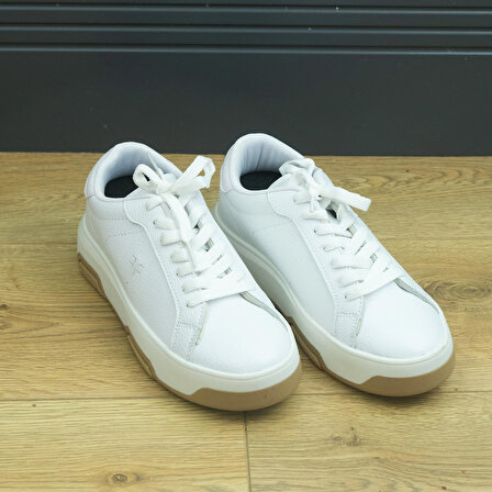 +7 cm Boy Uzatan Gizli Topuklu Beyaz Renk Kadın Spor Ayakkabı Sneaker