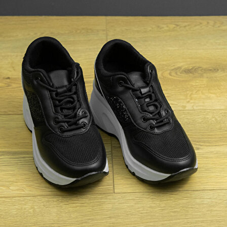 +7 cm Dolgu Topuklu, Kalın Taban Boy Uzatan Kadın Spor Ayakkabı, Sneaker