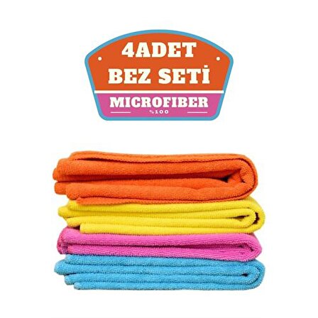 40X40 cm 4 Adet Microfiber Havlu Bez Seti