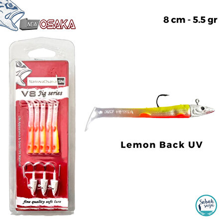 Osaka V8 8cm 5.5gr Silikon Yem Set (3+5) Lemon Back UV