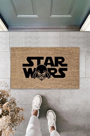 Dormot Home Modern Dijital Baskı - Kahverengi Star Wars Paspas- Kapı Önü Paspası