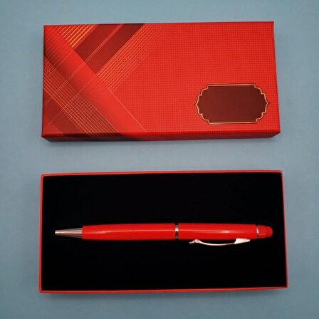 Kırmızı Tükenmez Kalem Touchpen Dekoratif Hediyelik