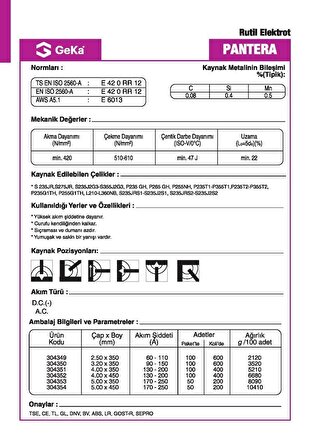 GeKa Lotus Rutil Kaynak Elektrotu E6013 - 3.20x350 MM