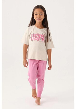U.S Polo Assn Kız Çocuk Kısa Kollu Pijama Takımı 1801