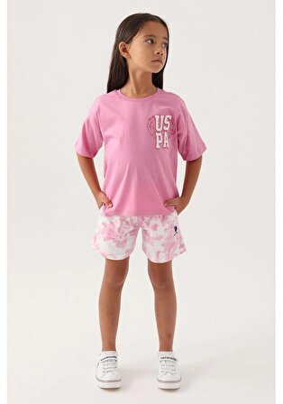 U.S Polo Assn Kız Çocuk Şort Pijama Takımı 1820 Orkide