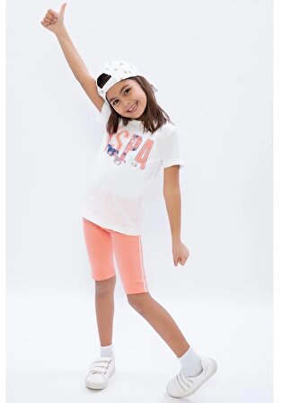 U.S Polo Assn Pamuklu Kız Çocuk Tayt Şort Pijama Takımı 1084