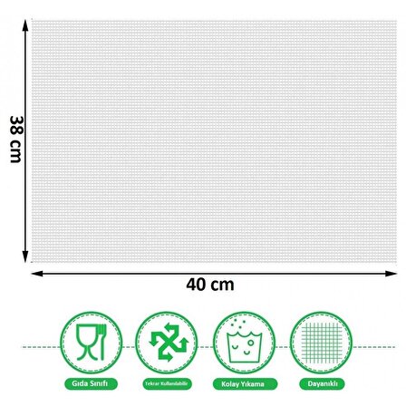 Dalle Silikon Yapışmaz Kurutma Örtüsü 5 Adet (BPA/PTFE İçermez) 40x38 cm