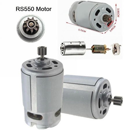 RS550S 14.4 Volt DC Motor 9 Dişli