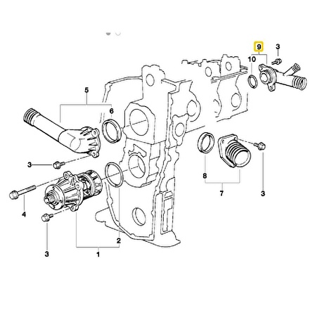 BMW E34 E36 VE Z3 M43 VE M44 MOTOR FEBİ SU FLANŞI 11531743679