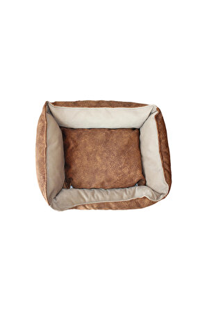 Woofy Pet Furniture Üstü Açık Leke Tutmaz Kahverengi Küçük Irk Köpek Yatağı