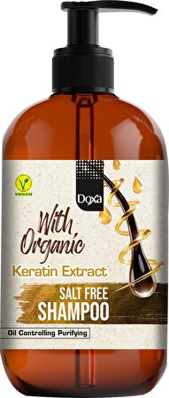2 ADET Tuzsuz & Vegan Organik Yağlı Şampuan – Keratin Özlü 900 ml (2ADET)