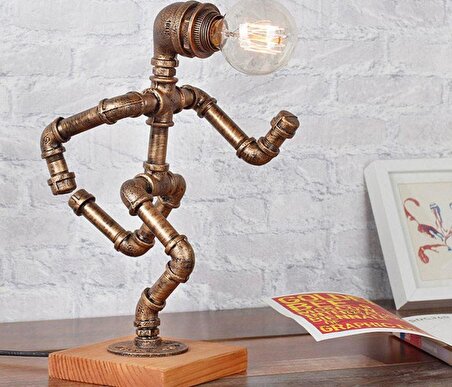 Hediyelik Kitap Okuma lambası, el yapımı ROBOT masa lambası
