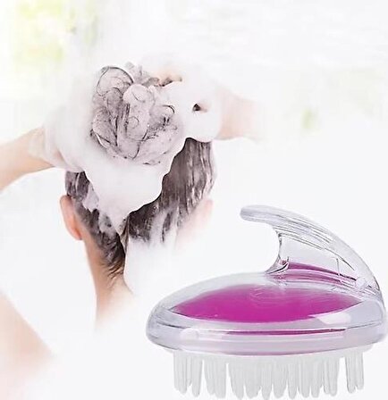 3B Trend Saç Masaj Tarağı Avuç İçi Fırça Şampuan Tarağı Silikon Tarak Duş Banyo