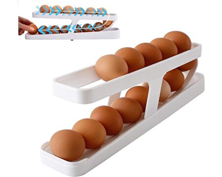 3B Trend Buzdolabı için 2 katlı yumurta tutucu yer tasarruflu pratik yumurta dispenseri