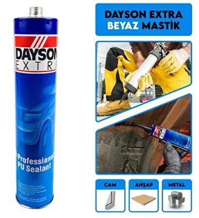 Dayson Extra Poliüretan Mastik Yapıştırıcı SİYAH 280 ml. - 5 Adet