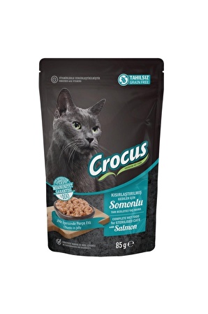 Tahılsız Kısırlaştırılmış Kedi Somonlupouch Jöleli Yaş Mama 85 G