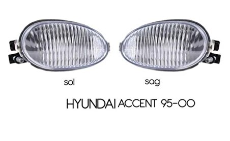 Hyundai Accent Yumurta Kasa 95-00 Sis Lambası Takımı Beyaz 2 Adet