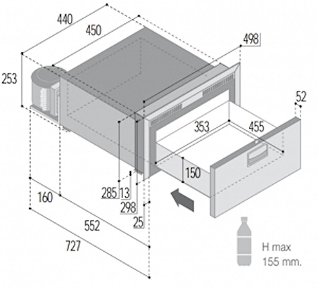 Vitrifrigo Buzdolabı. Model DW35 OCX2 RFX 35 Litre