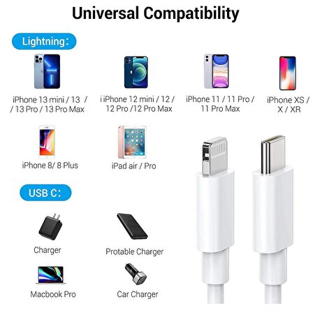 Apple Iphone 11 - 11 Pro - 11 Pro Max Hızlı Şarj Kablosu Type C - Ligtning PD 20w 1 Metre