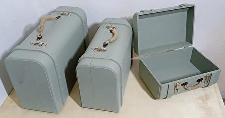 boyalı bavul çanta üçlü set