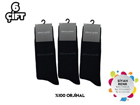 Pierre Cardin 527-Siyah Erkek Termal Havlu Çorap 6'lı