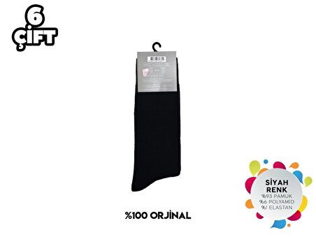 Pierre Cardin 527-Siyah Erkek Termal Havlu Çorap 6'lı