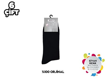 Pierre Cardin 526-Siyah Erkek Termal Havlu Çorap 6'lı