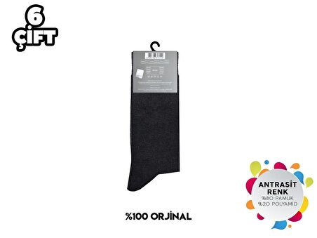 Pierre Cardin 532-Antrasit Erkek Penye Likralı Çorap 6'lı