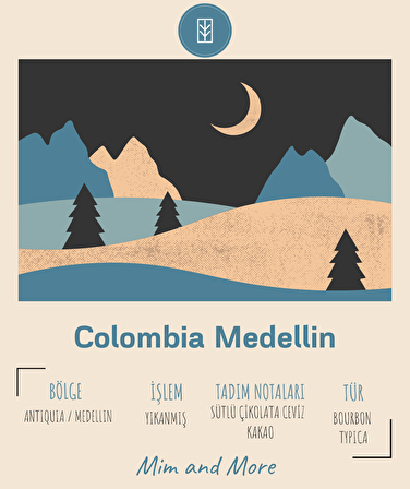 Colombia Medellin Çekirdek Kahve 250GR