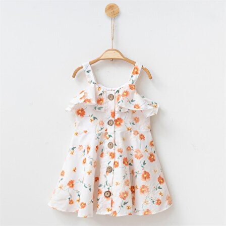 Ladybirds Kız Çocuk Volan Kollu Fırfırlı Etek Askılı Elbise