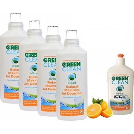 U Green Clean Bulaşık Makinesi Jel Deterjan 4'lü Paket Ve Parlatıcı