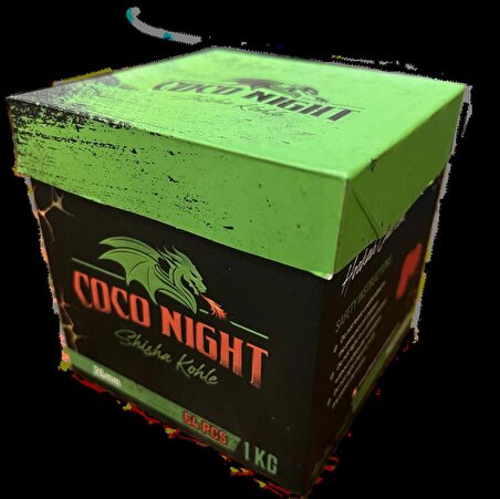 Coco Night 1kg (Tanıtım fiyatı) Hindistan cevizi küp nargile kömürü 26mm