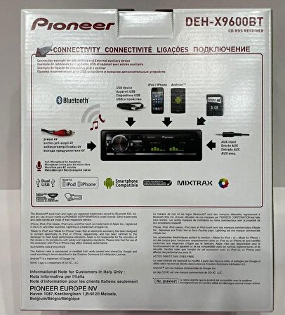 PİONEER DEH-X9600BT DİGİCOM PROFESYONEL OTO TEYP