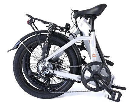 Alba Fold X Premium Katlanır Elektirkli Bisiklet Gümüş