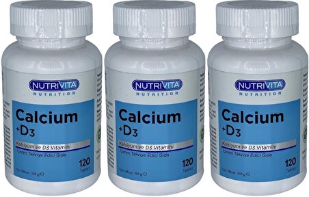 Nutrivita Nutrition Calcium Vitamin D3 Vitamini 3x120 Tablet Kalsiyum