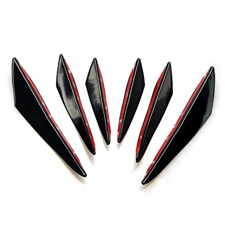 Üniversal Esnek Spor Tampon Bıçağı Piano Black Sağ Sol 6 Adet