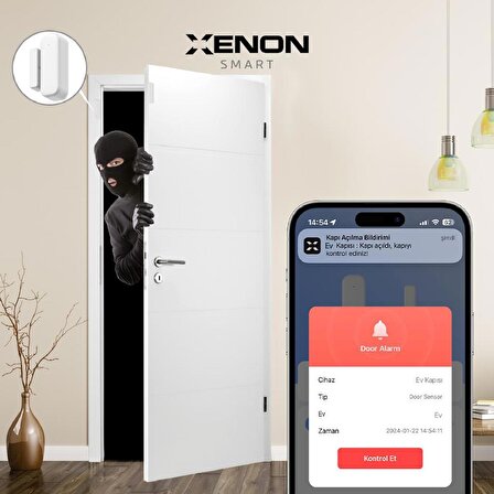 Xenon Smart Akıllı Kapı ve Pencere Sensörü,Wi-Fi +Bluetooth Destekli
