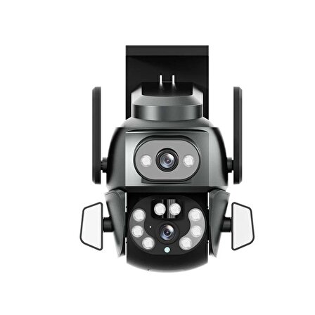  Çift Kamera İp Wifi Full Hd Suya Dayanıklı Led Gece Görüşlü 2 Antenli Hareketli Kamera